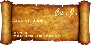 Csanki Janka névjegykártya